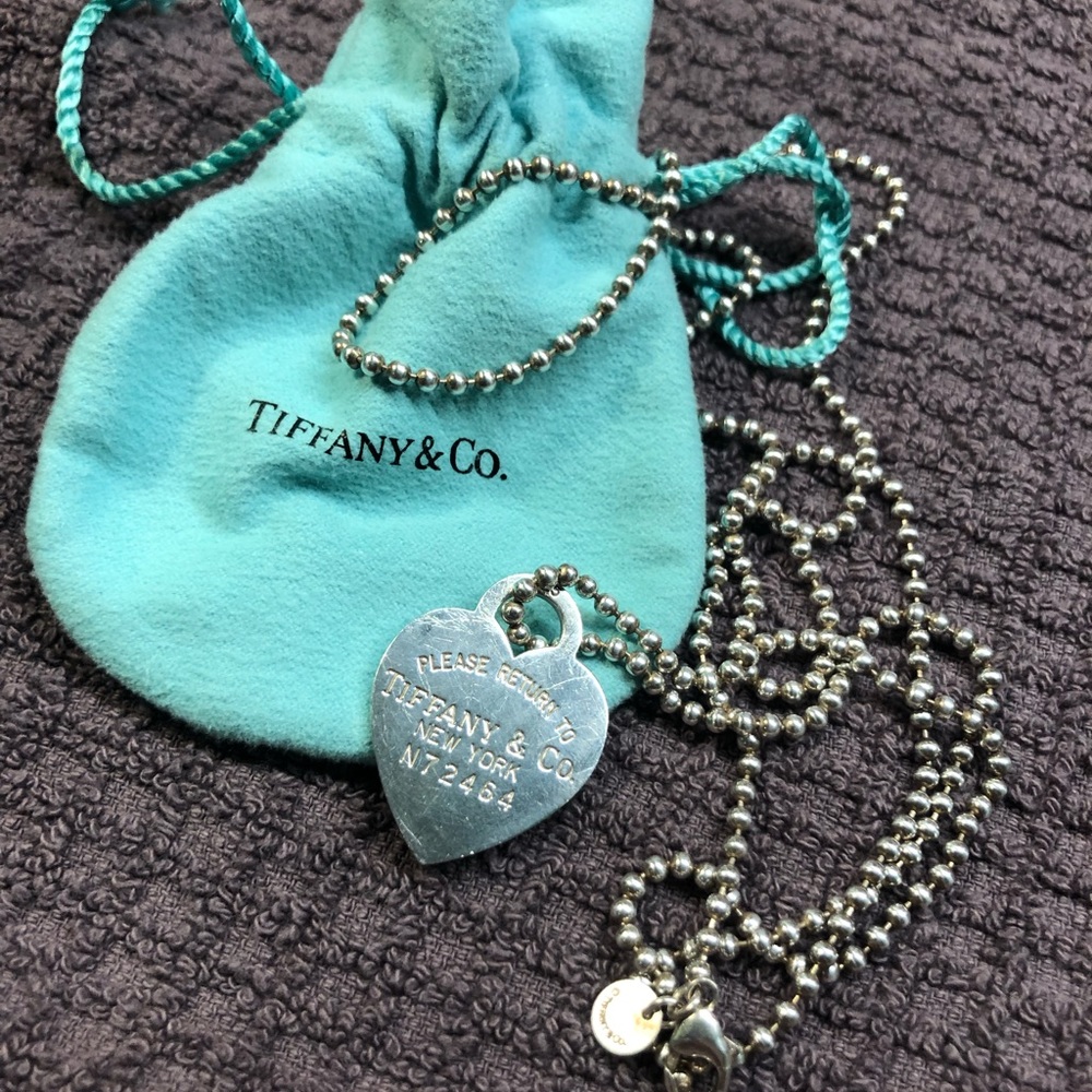 Tiffany dog tag 17 inch necklace